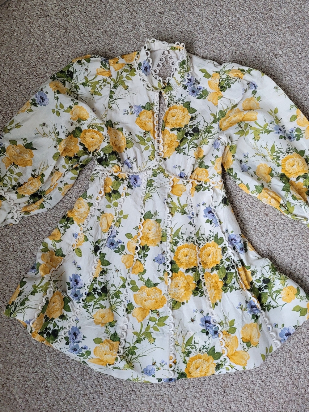 Anthropologie BHLDN Kali Mini Dress. Silk Linen Blend - Picture 5 of 8